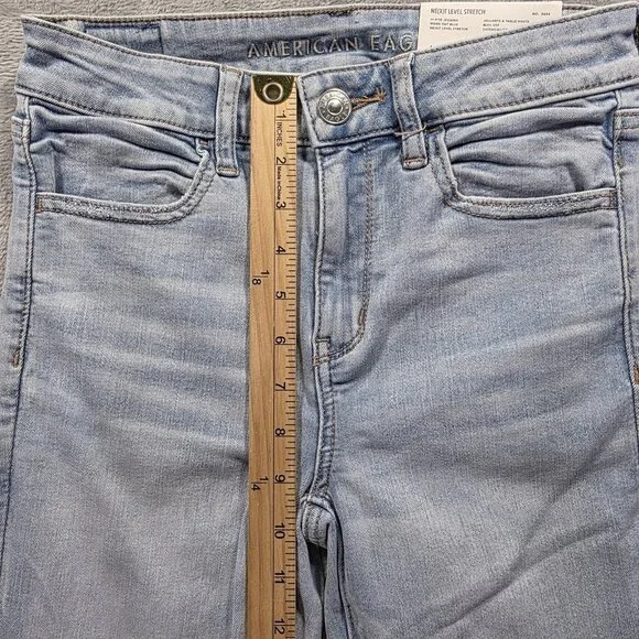 American Eagle Jeans Womens 6 28W Light Wash Hi-Rise Jegging Next Level Stretch - Picture 10 of 11